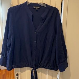 INC Tie-Hem button down top